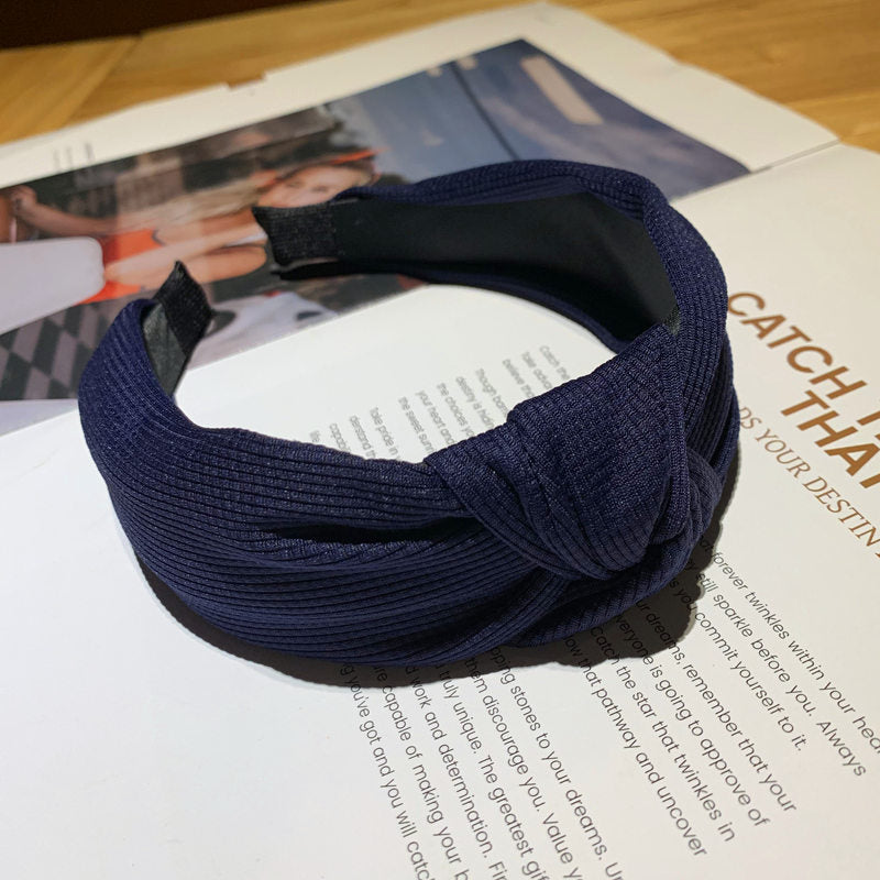 Wholesale Fluorescent Cloth Middle Knot Hairband Solid Color Fabric Headband